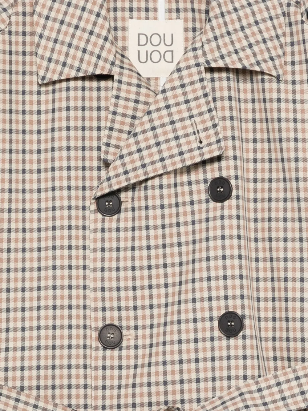  Douuod Kids Check-pattern Buttoned Jacket - Neutrals 