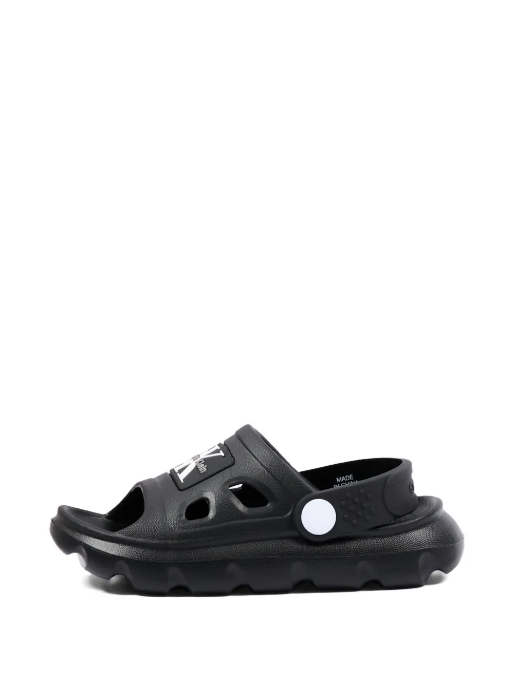 Calvin Klein Kids Sandalen met logo-reliëf Zwart