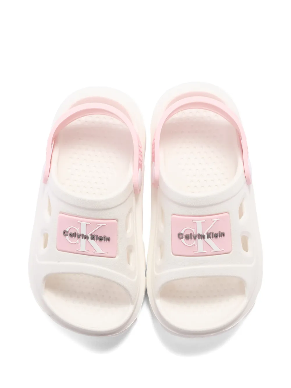Calvin Klein Kids Sandalen met logo-reliëf Roze
