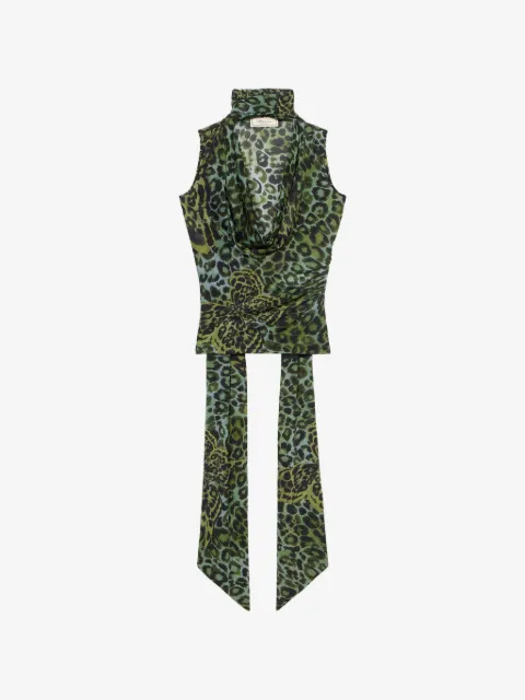 Blumarine top con cuello desbocado