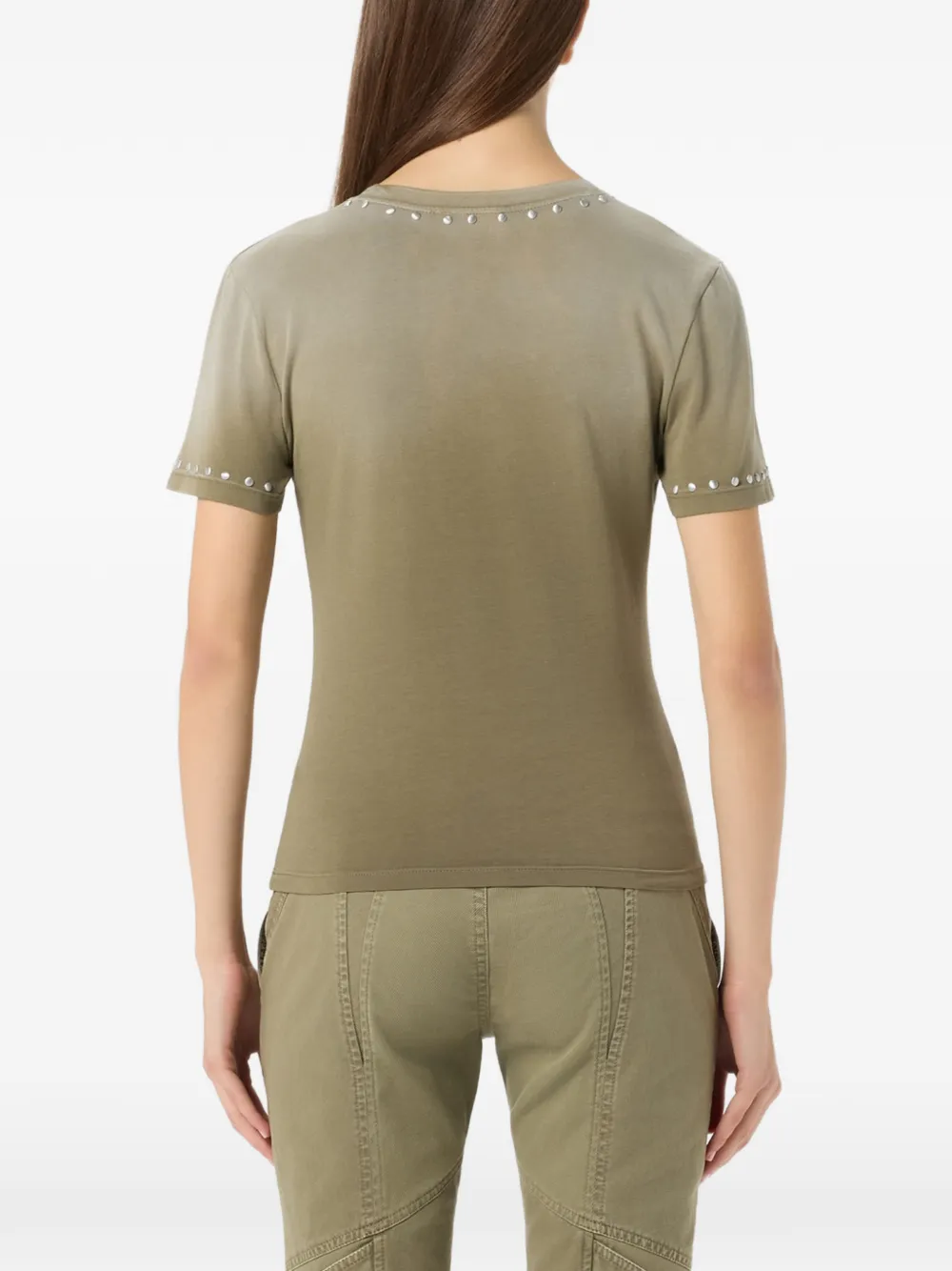 Blumarine T-shirt met vlinderprint en studs Groen