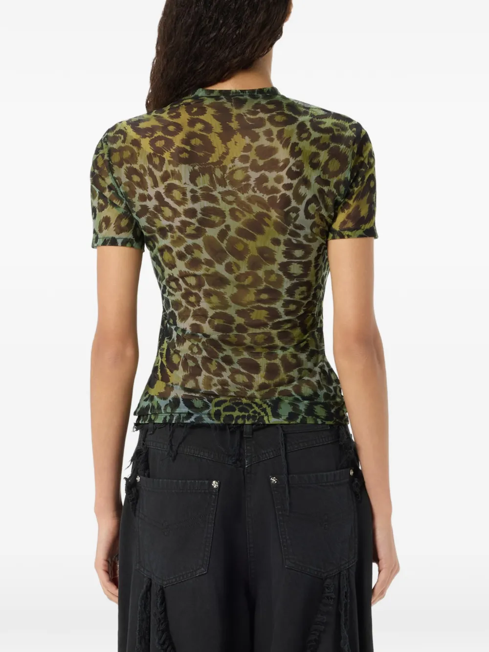 Blumarine Blouse met dierenpatroon Groen