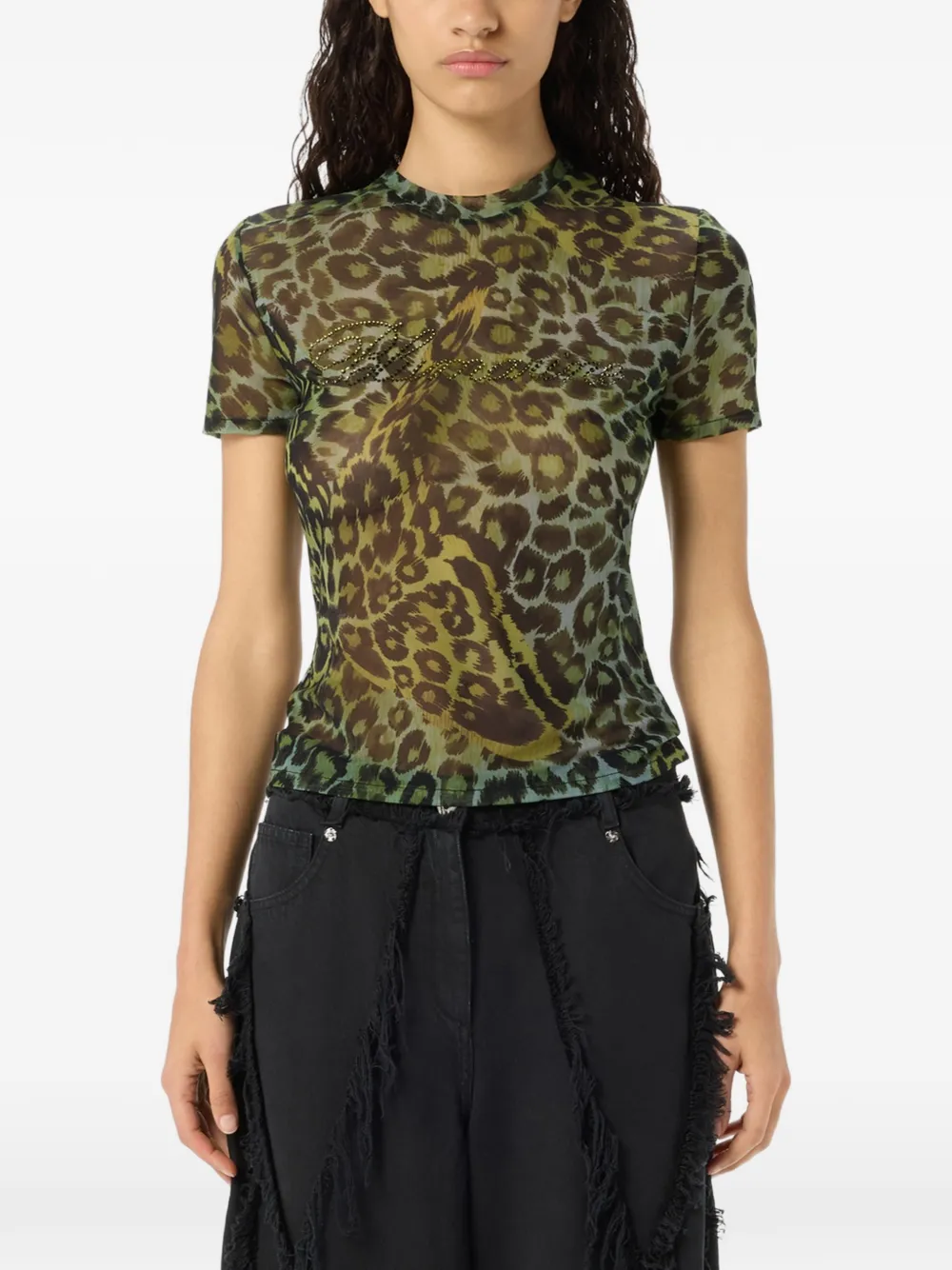  Blumarine Animal-pattern Blouse - Green 