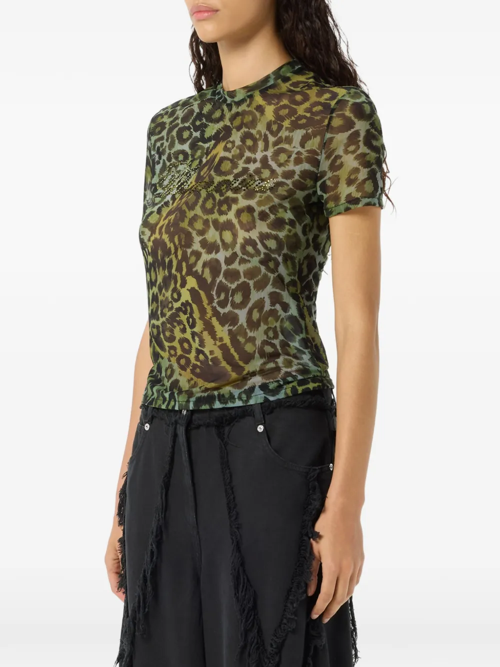 Blumarine Blouse met dierenpatroon Groen