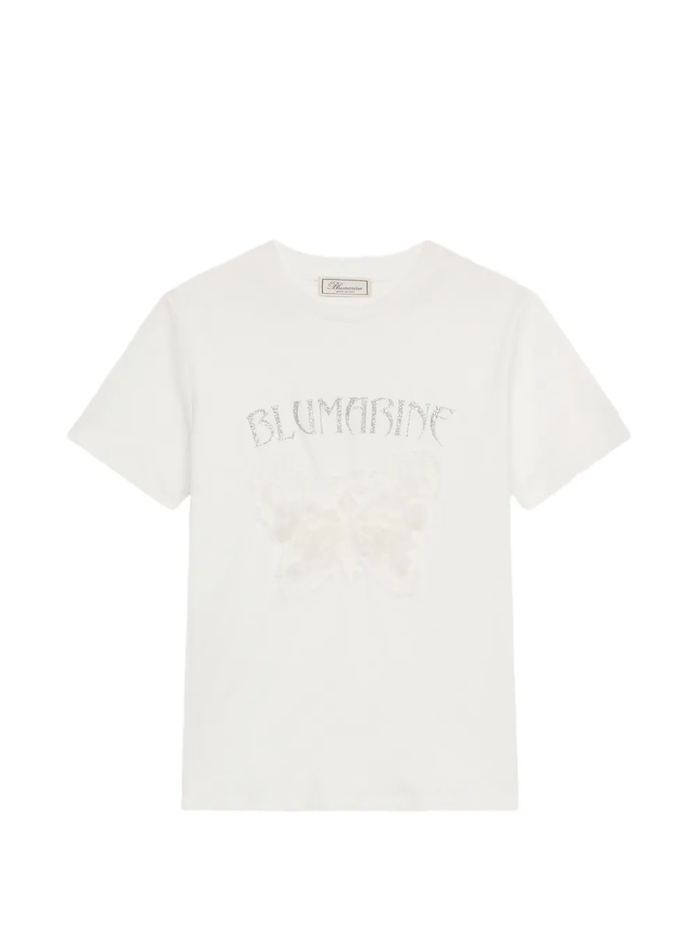 Blumarine T-Shirt mit Schmetterlingen - Weiß