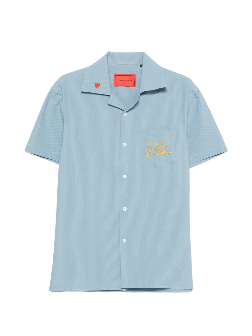 Vision Of Super logo-embroidered shirt - Blu