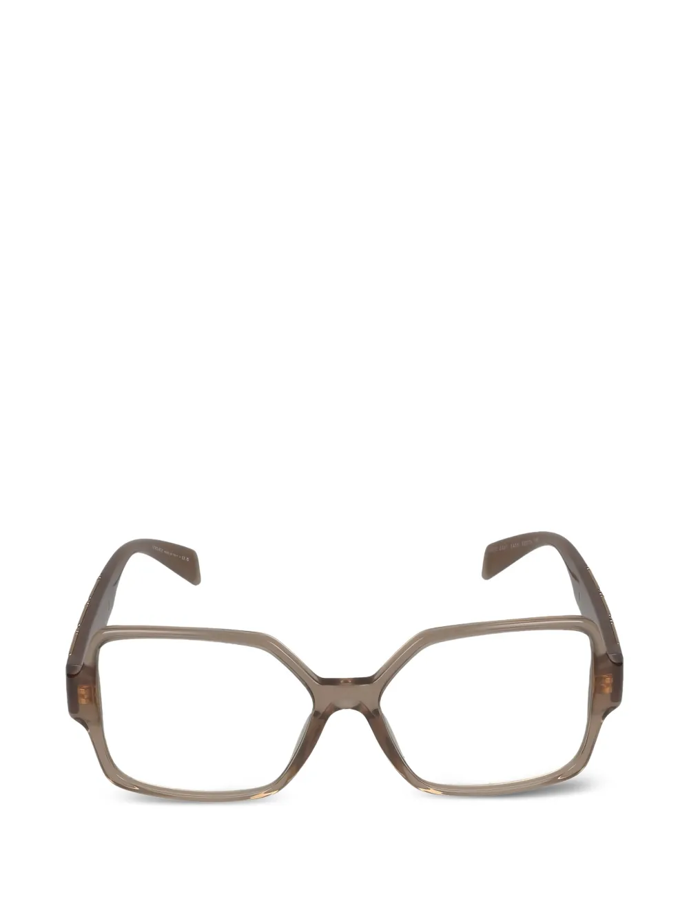 Versace Eyewear geometric logo glasses - Marrone