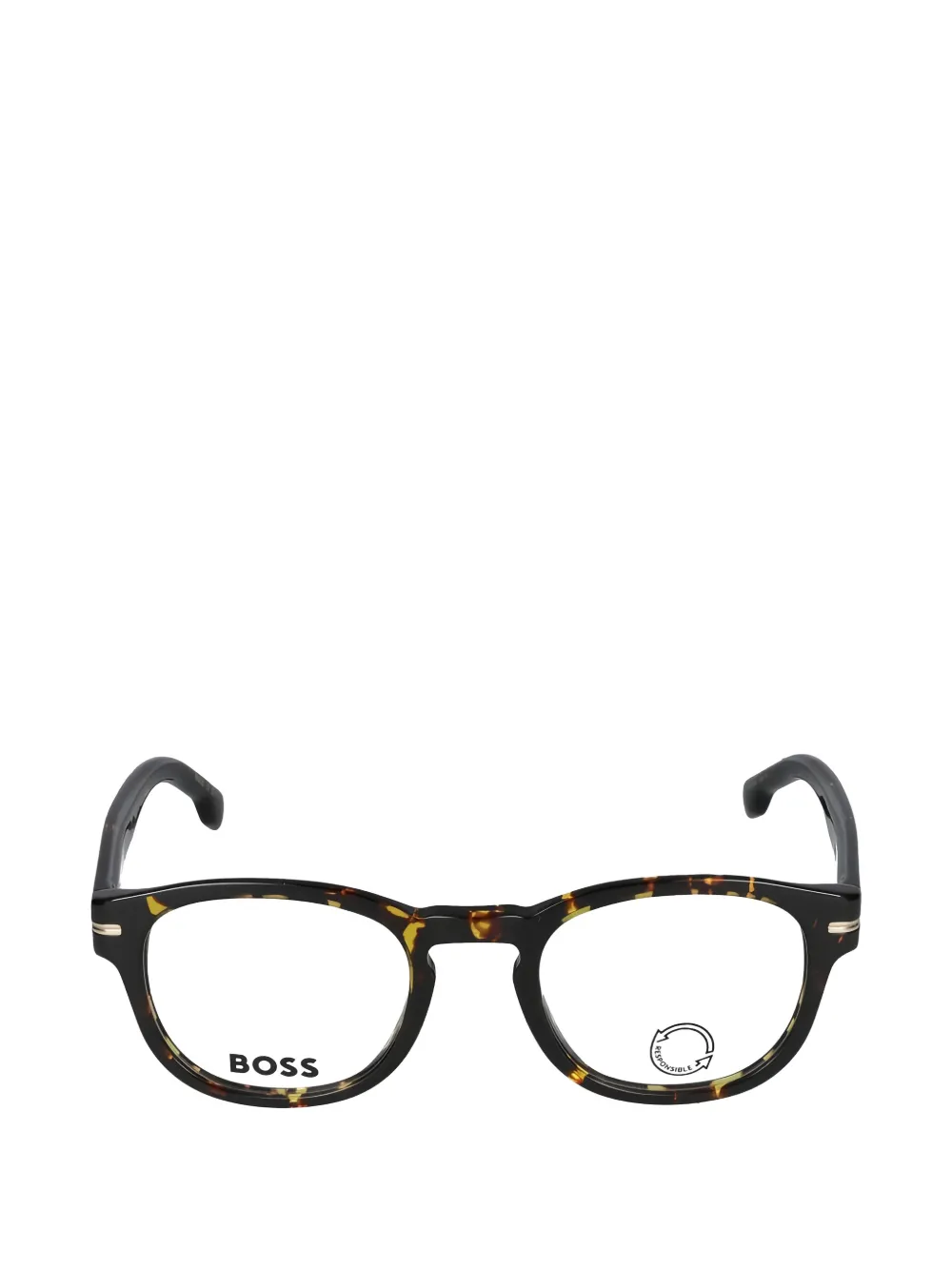 BOSS browline frame glasses - Marrone