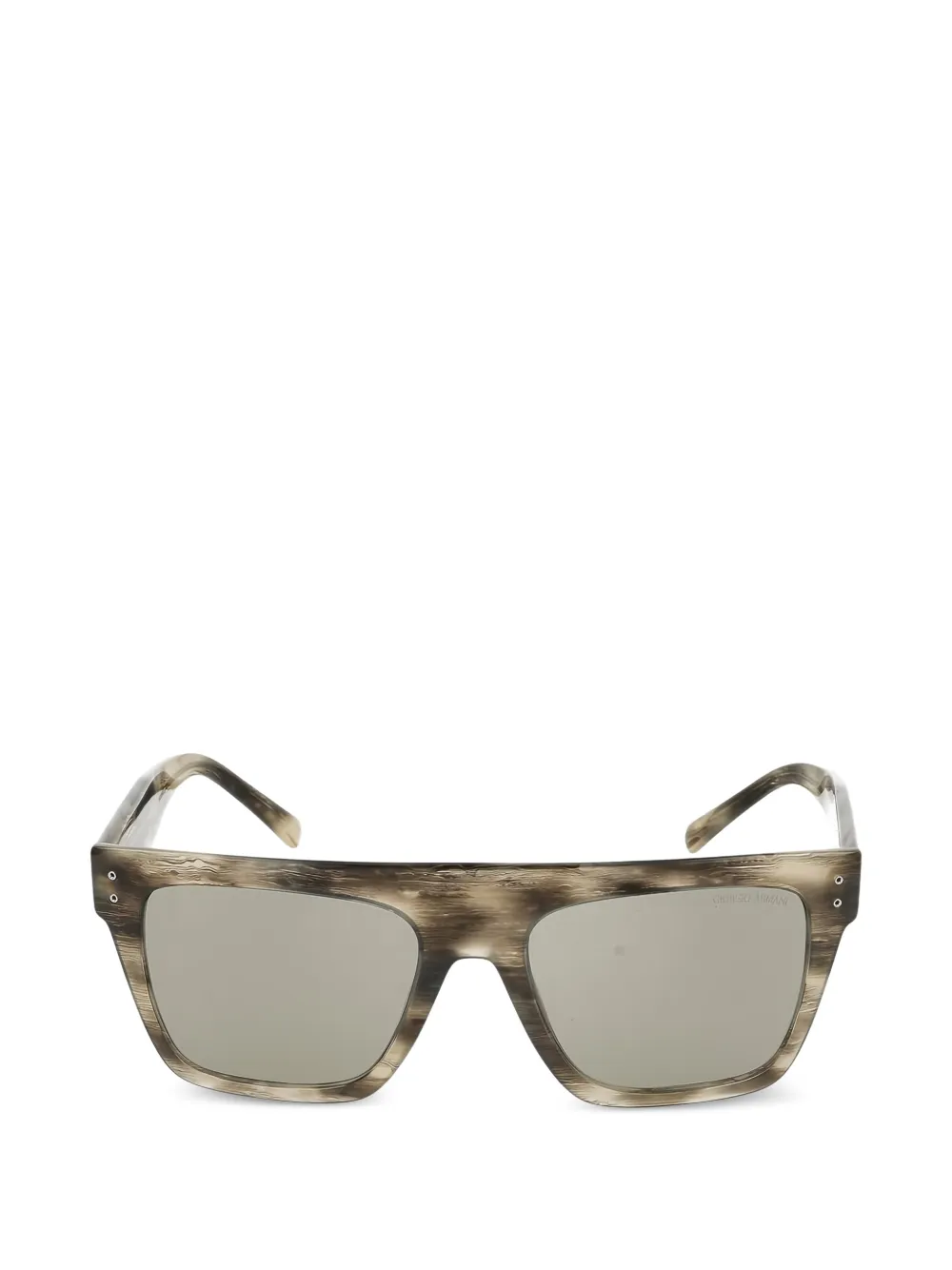 Giorgio Armani striped square-frame sunglasses - Toni neutri