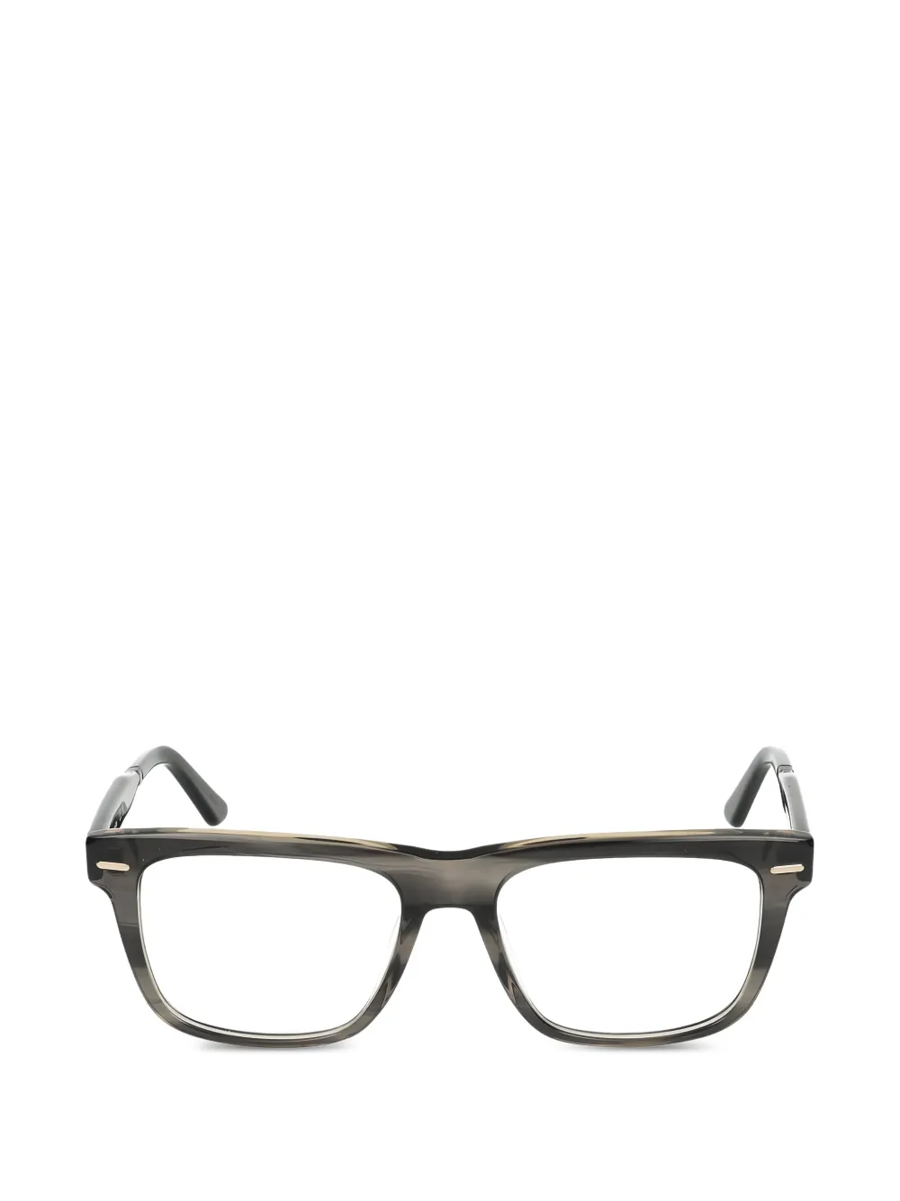 Calvin Klein striped rectangle eyeglasses - Grigio