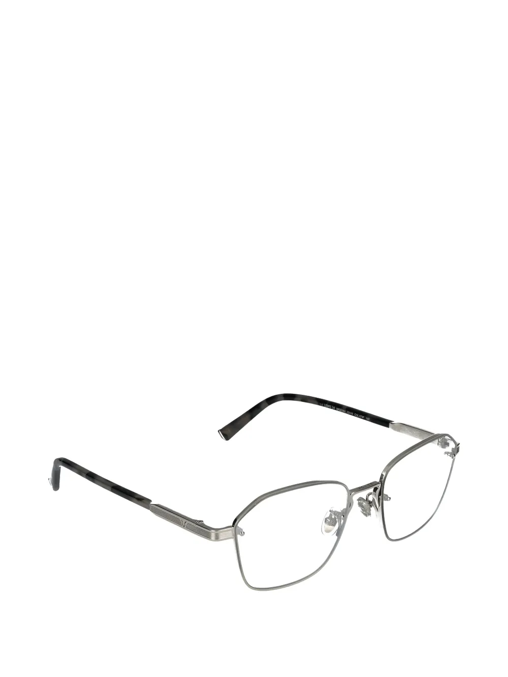  Police Shiny Geometric-frame Eyeglasses - Silver 