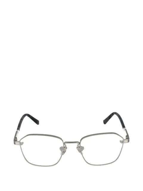 Police shiny geometric-frame eyeglasses