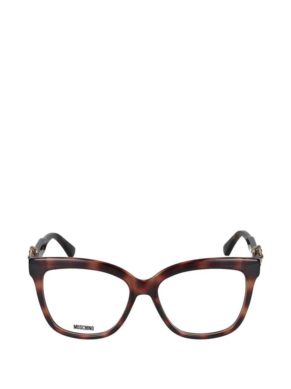 Moschino Buckle Cat-eye Glasses In Brown