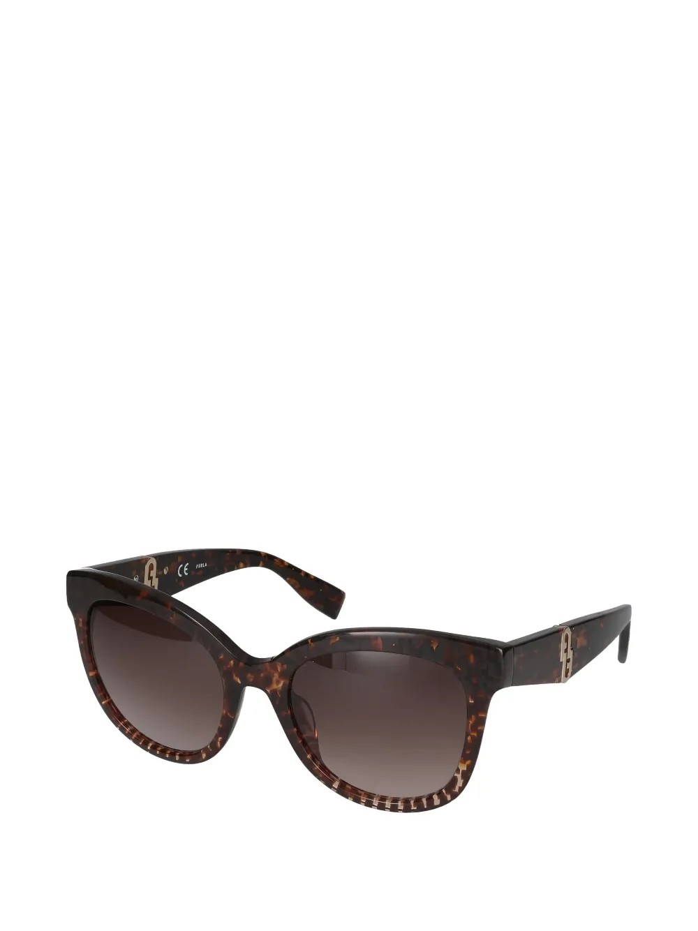 Furla logo-appliqué sunglasses - Marrone