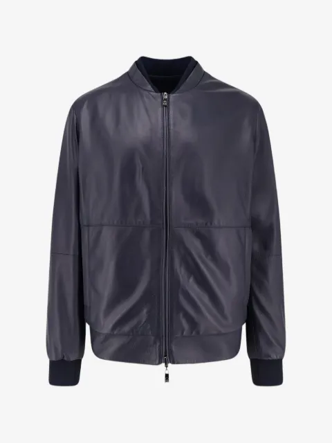 Corneliani ribbed leather jacket