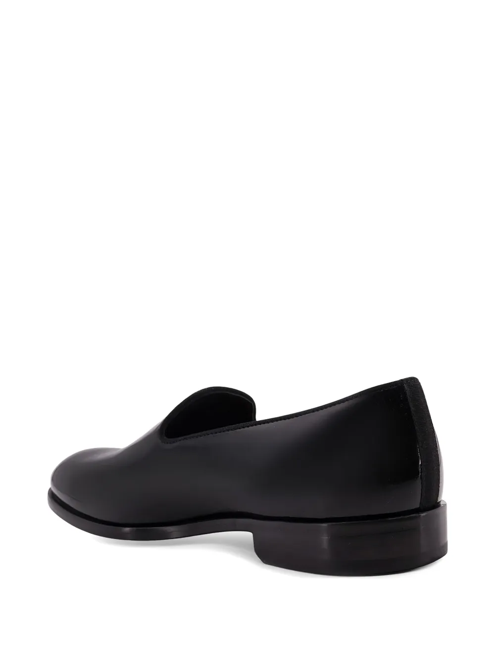 Doucal's logo patent leather loafers Zwart