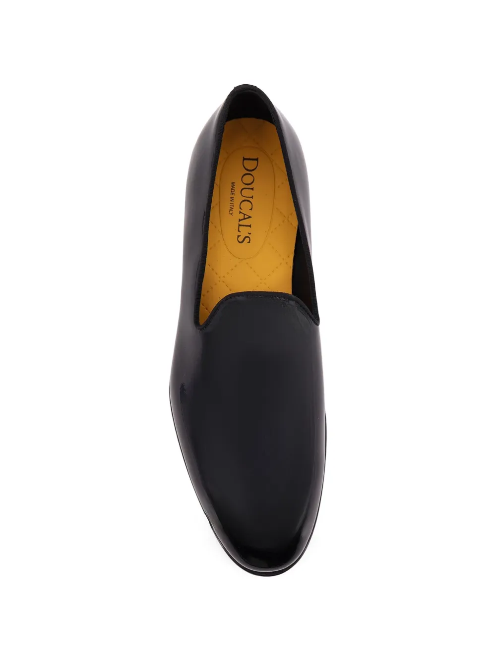 Doucal's logo patent leather loafers Zwart