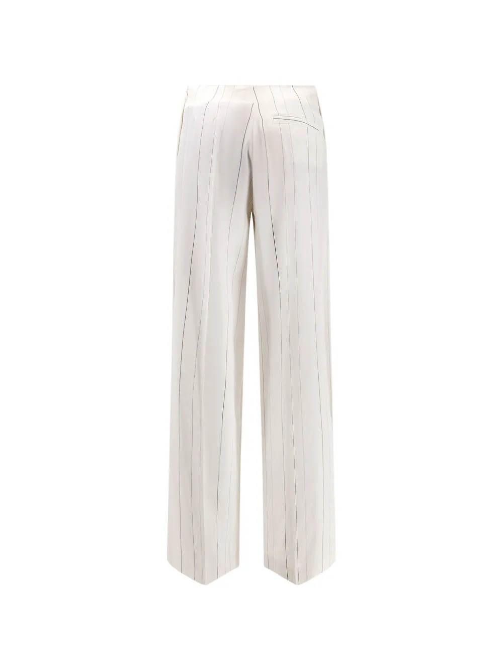 Semicouture Adelina gestreepte geplooide palazzo broek Beige