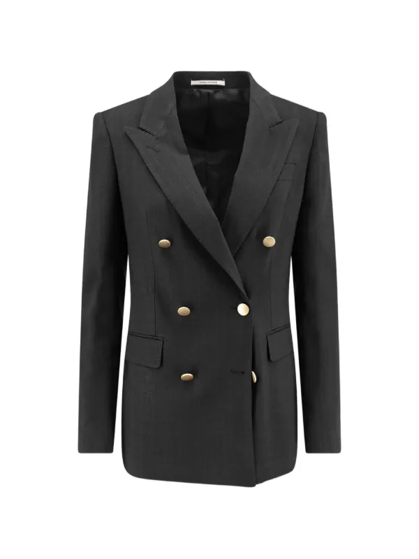 Tagliatore Buttoned Tailored Blazer in Black