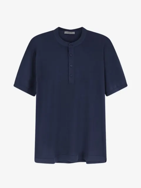 Corneliani collarless polo shirt