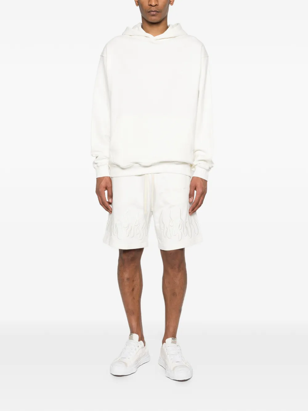 Vision Of Super Hoodie met vlammen-reliëf Wit