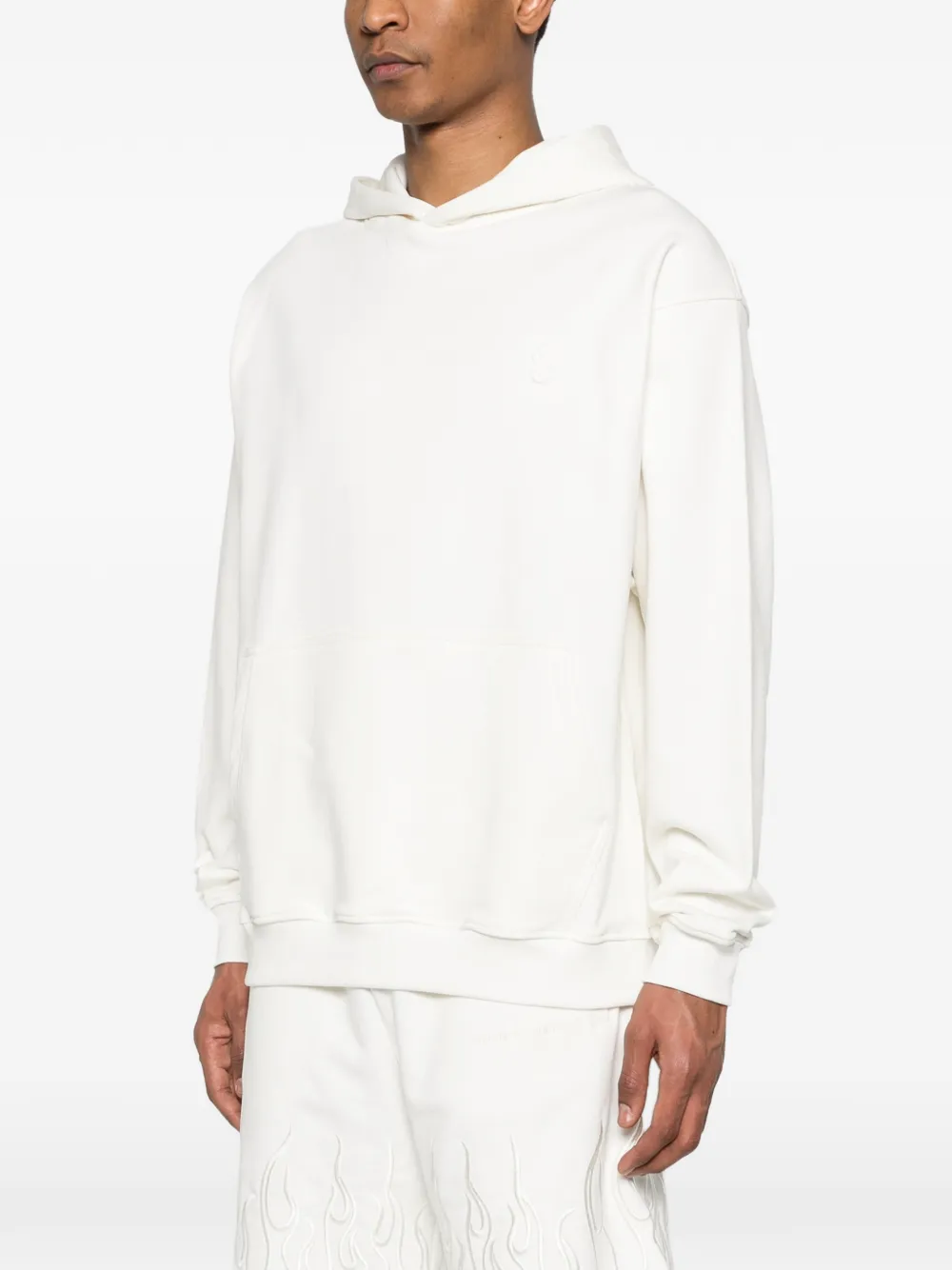 Vision Of Super Hoodie met vlammen-reliëf Wit