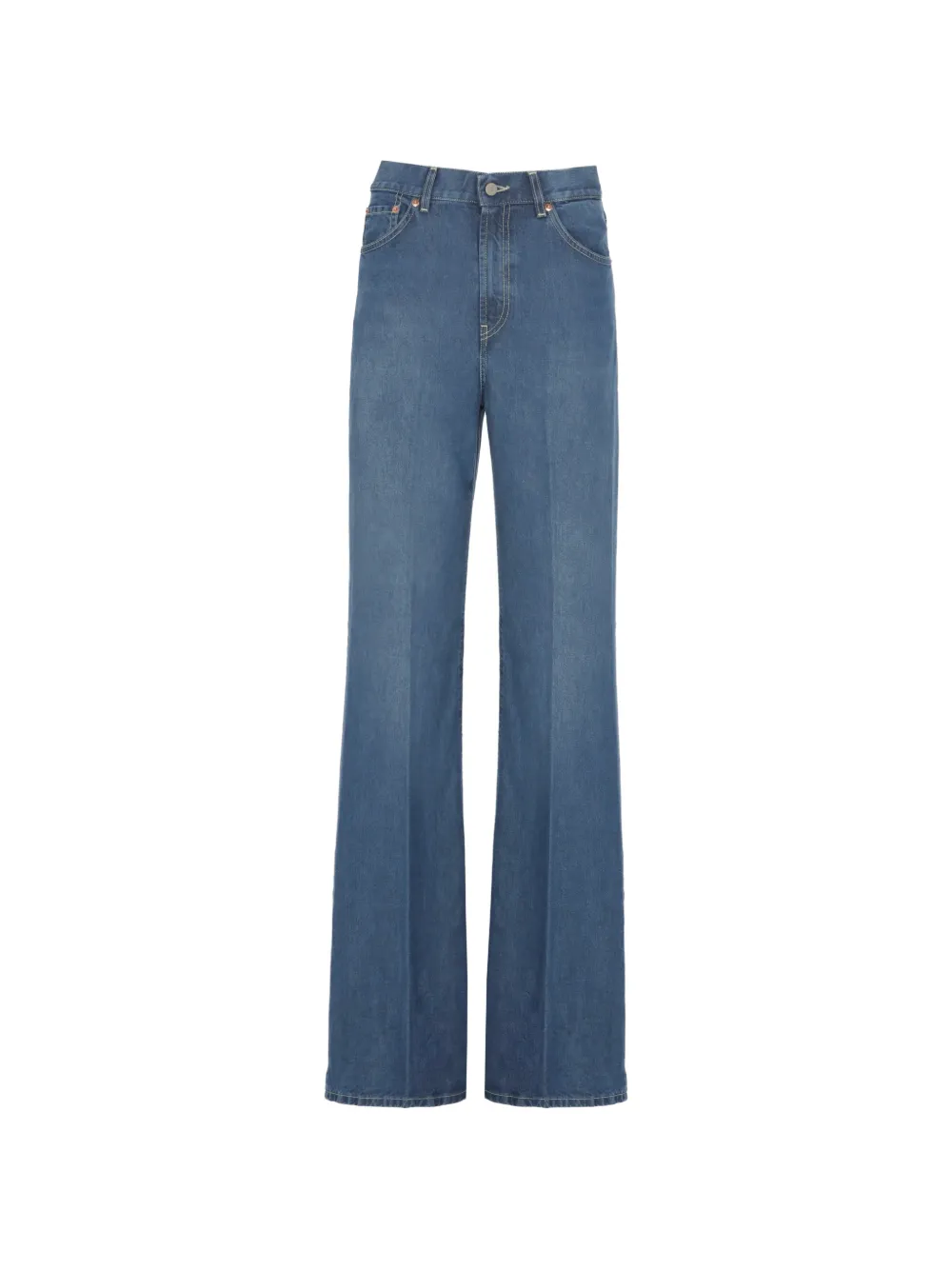 DONDUP high-waisted wide-leg jeans - Blu