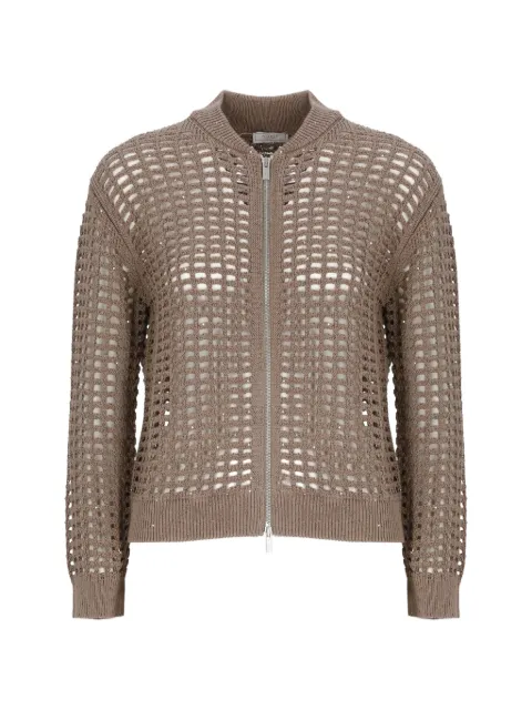 Peserico — open-knit zip cardigan