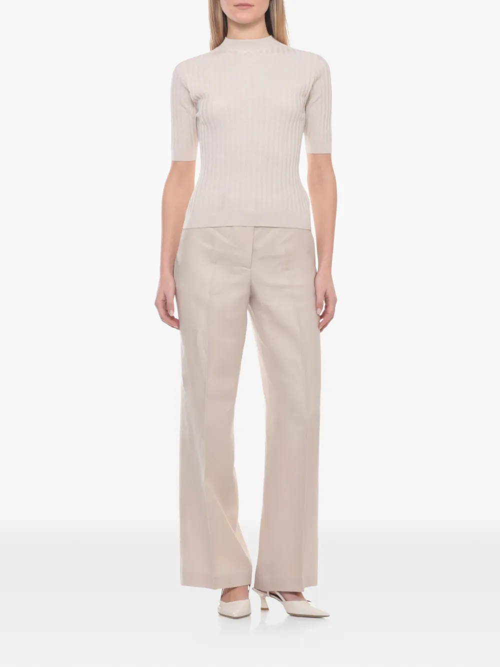  Peserico Ribbed Knit Sweater - Neutrals 