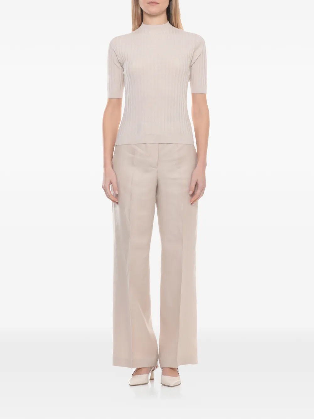  Peserico Ribbed Knit Sweater - Neutrals 