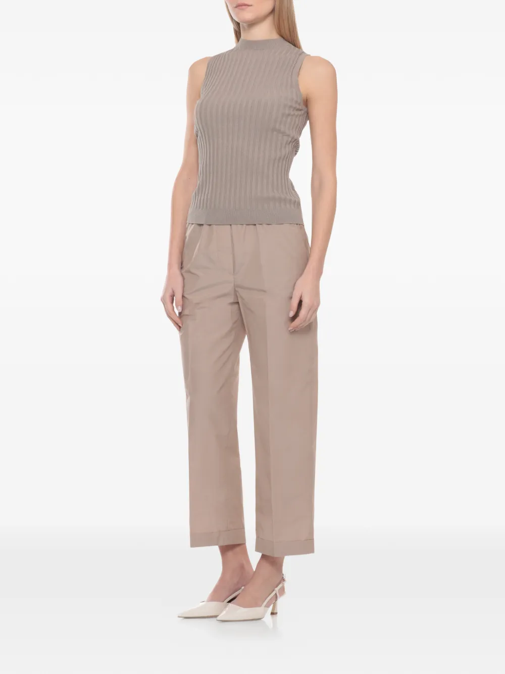  Peserico Ribbed-knit Tank Top - Neutrals 