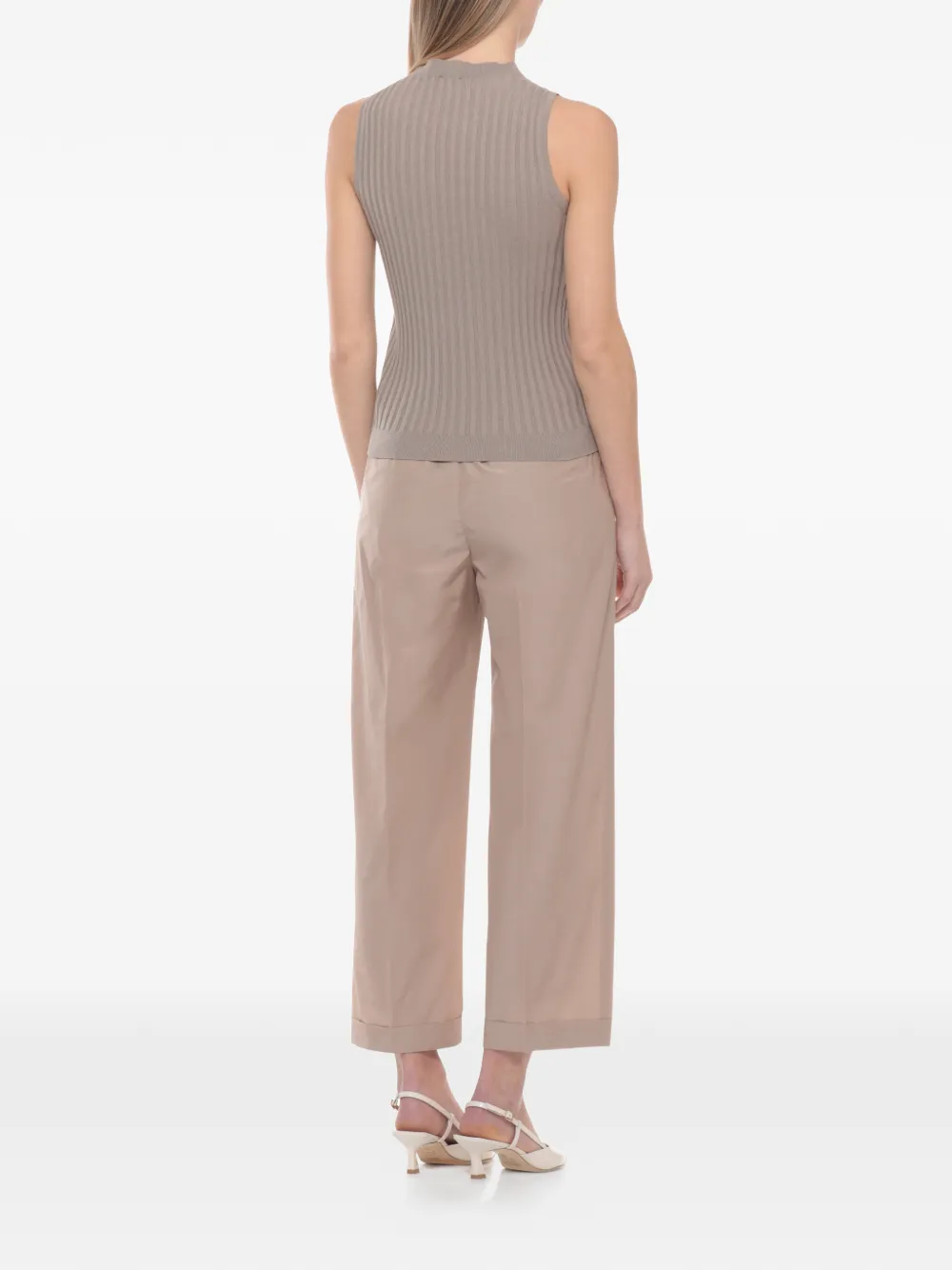 Peserico Ribgebreide tanktop Beige