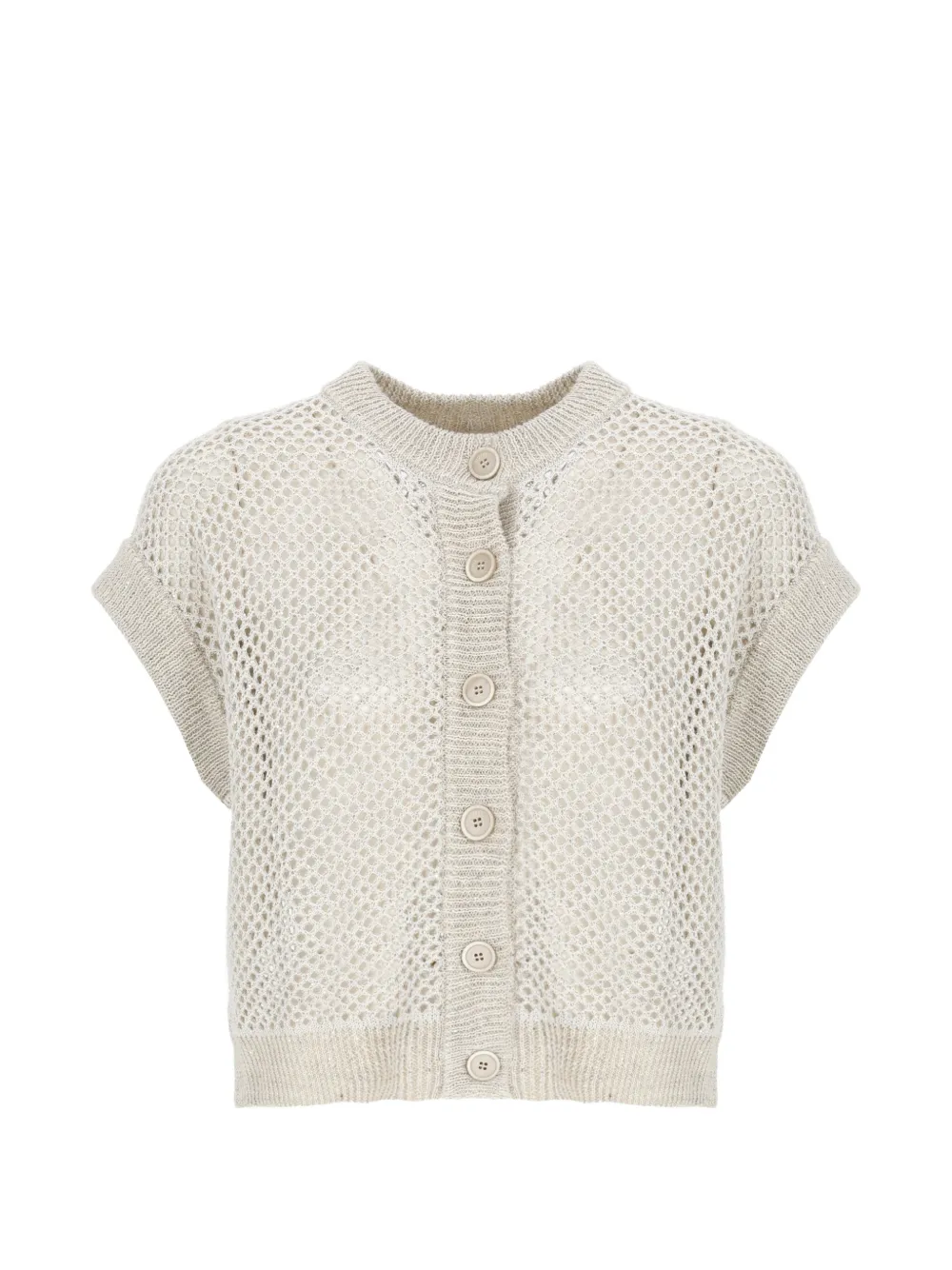 Peserico open-knit button-up cardigan - Toni neutri