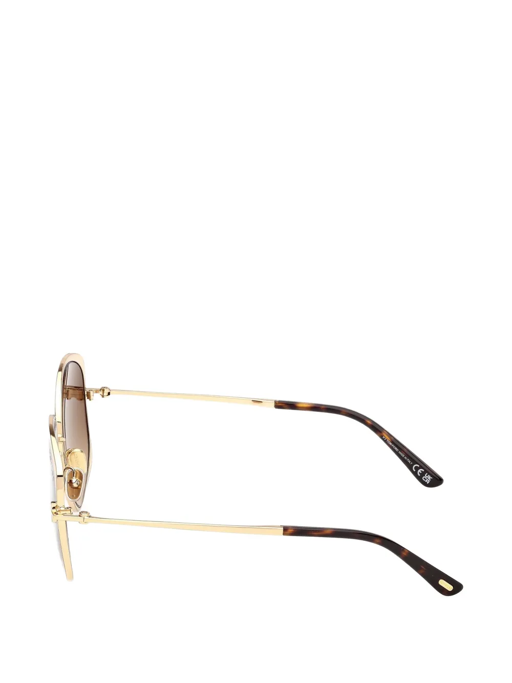  Tom Ford Eyewear Browline Oval-frame Sunglasses - Gold 