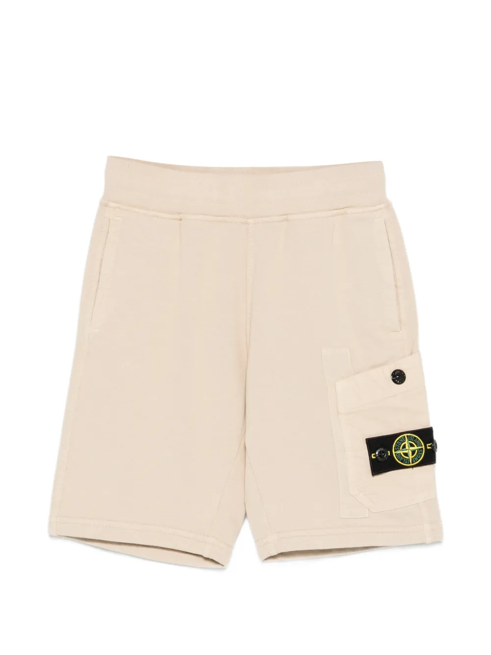 Stone Island Junior logo-patch shorts - Nude