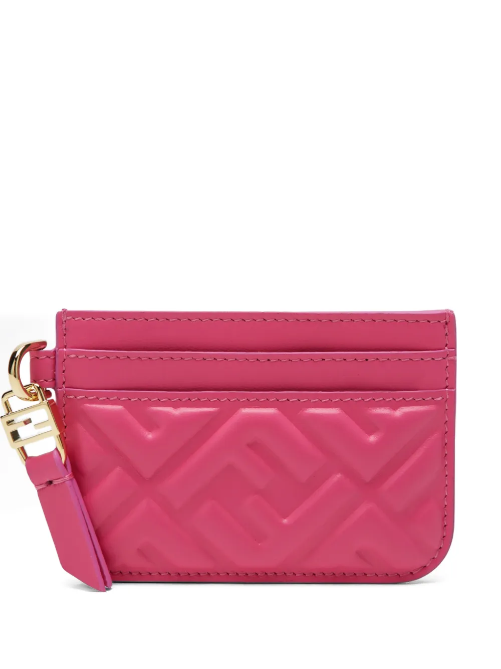 FENDI Portacarte Baguette FF goffrato - Rosa