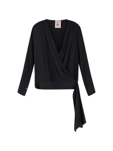 Semicouture satin wrap blouse