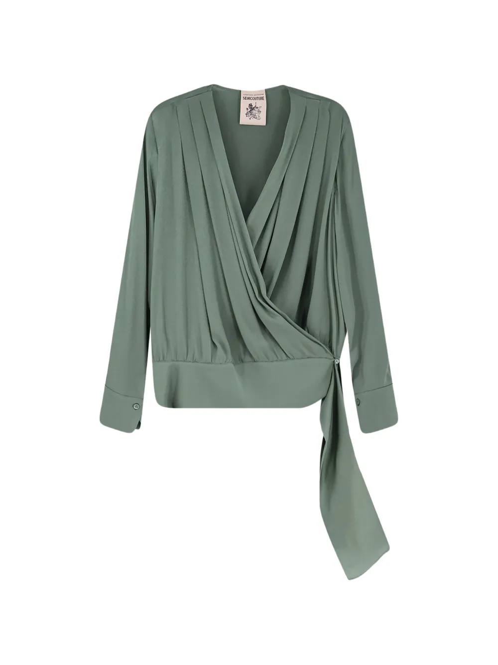 Semicouture V-neck wrap blouse - Verde
