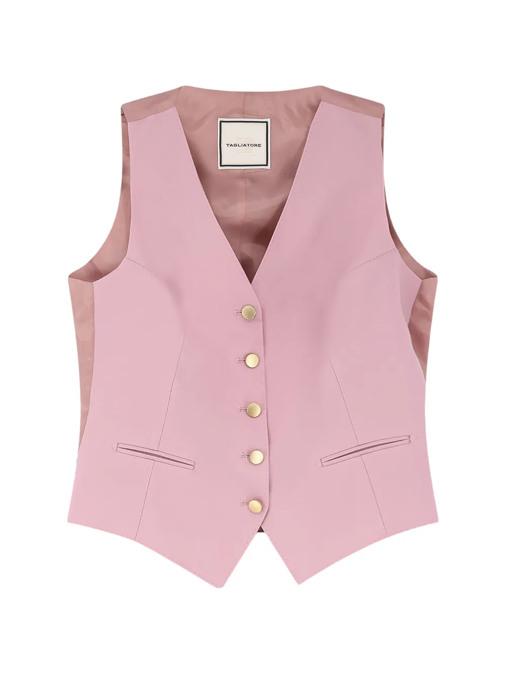Tagliatore V-neck button vest - Rosa