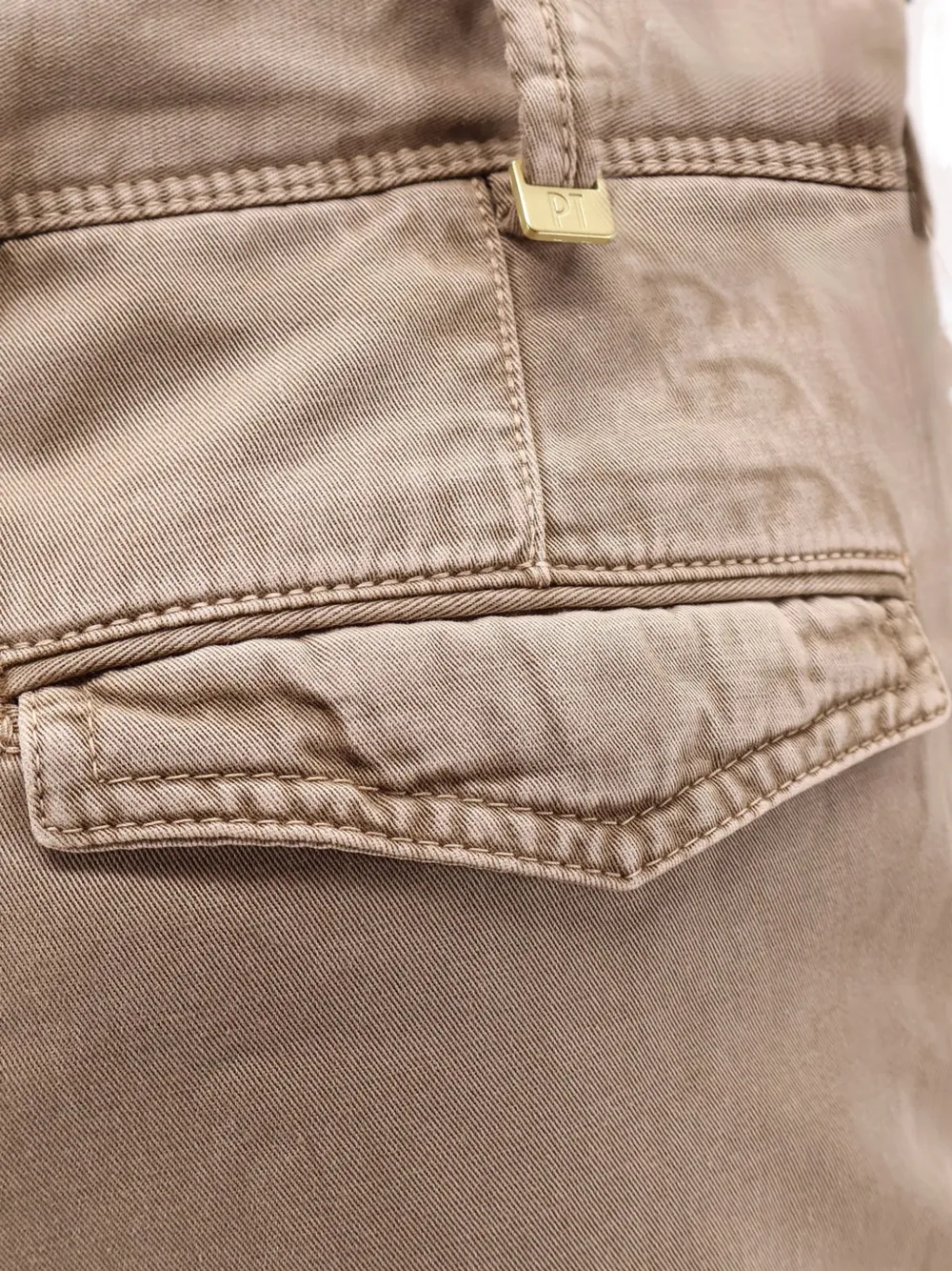PT Torino Michael Deluxe katoenen broek met knopen Beige