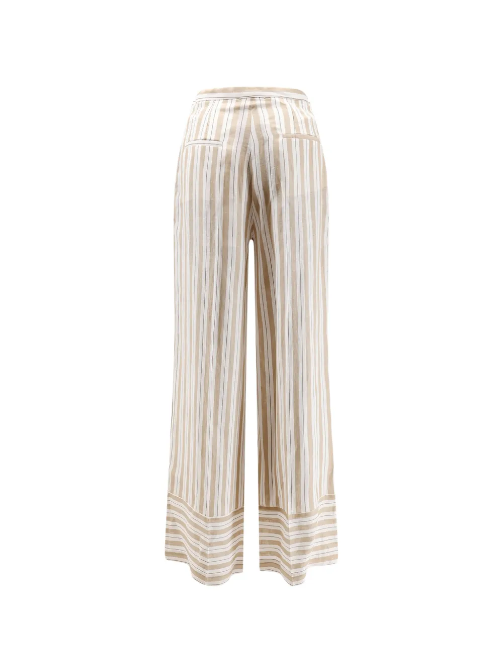 Semicouture Broek met verticale streep en trekkoord Beige