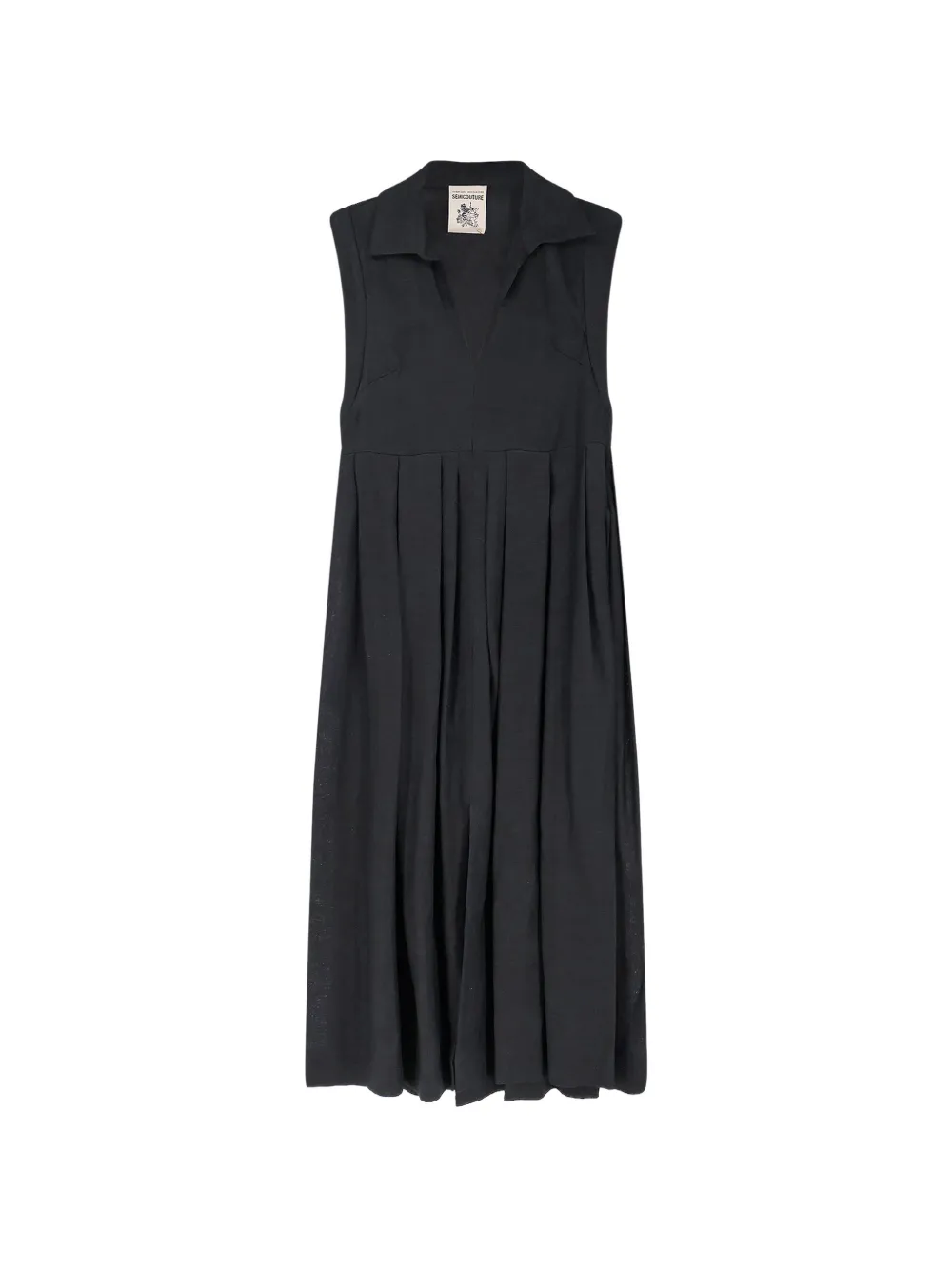Semicouture pleated midi dress - Nero