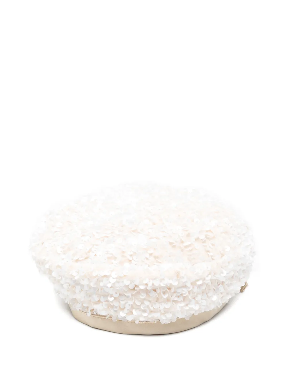 Vivetta bow-detail sequin beret hat - Bianco