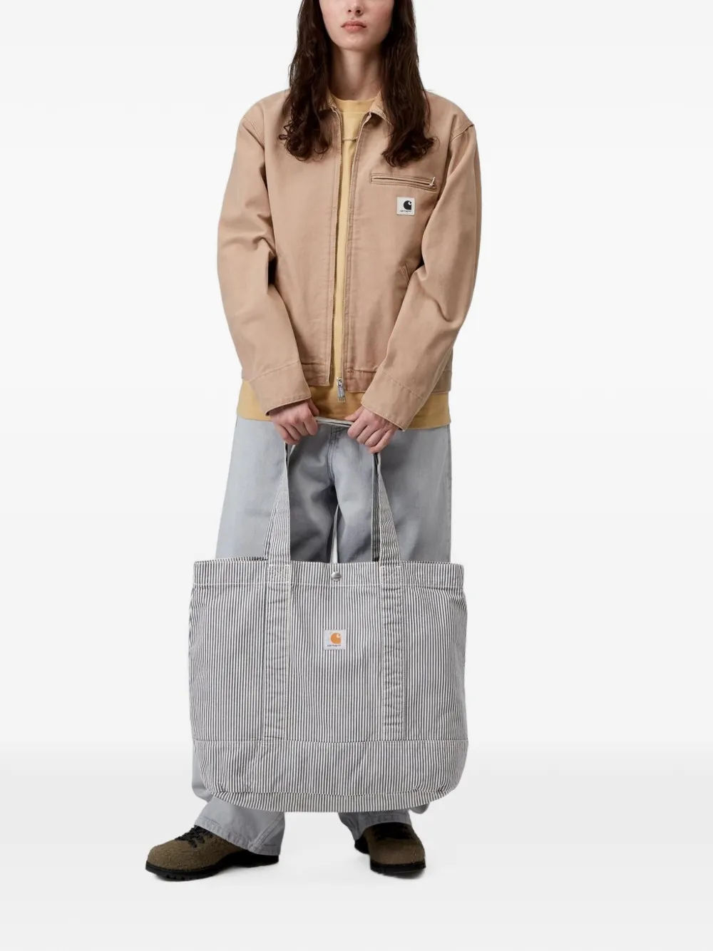 Carhartt WIP Mercer gestreepte shopper Wit
