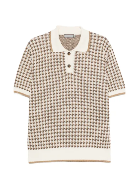 Canali patterned polo shirt