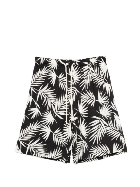 Laneus leaf print shorts
