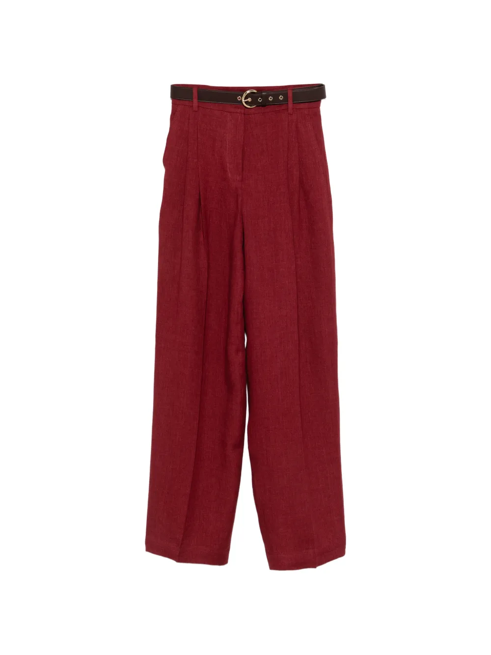 Max Mara belted pleated trousers - Rosso
