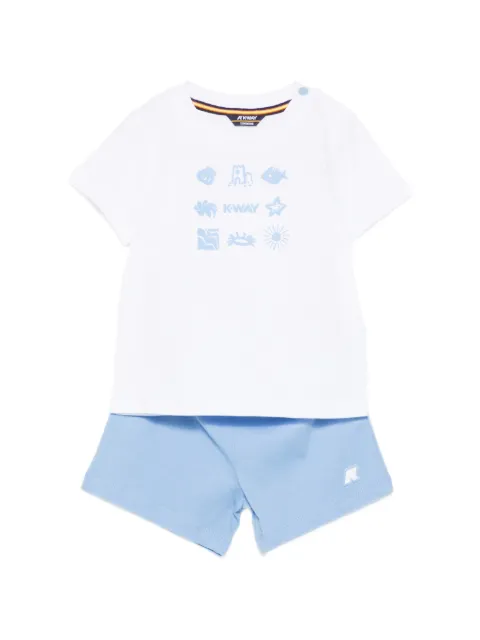 K-Way graphic-print shorts set