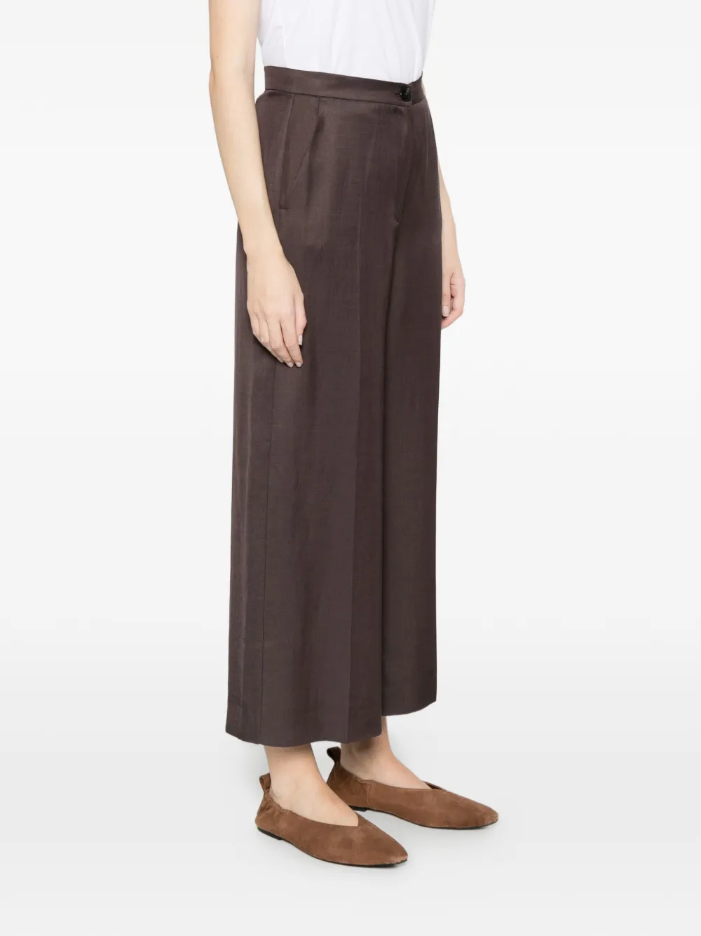  Marella Pressed-crease Trousers - Brown 