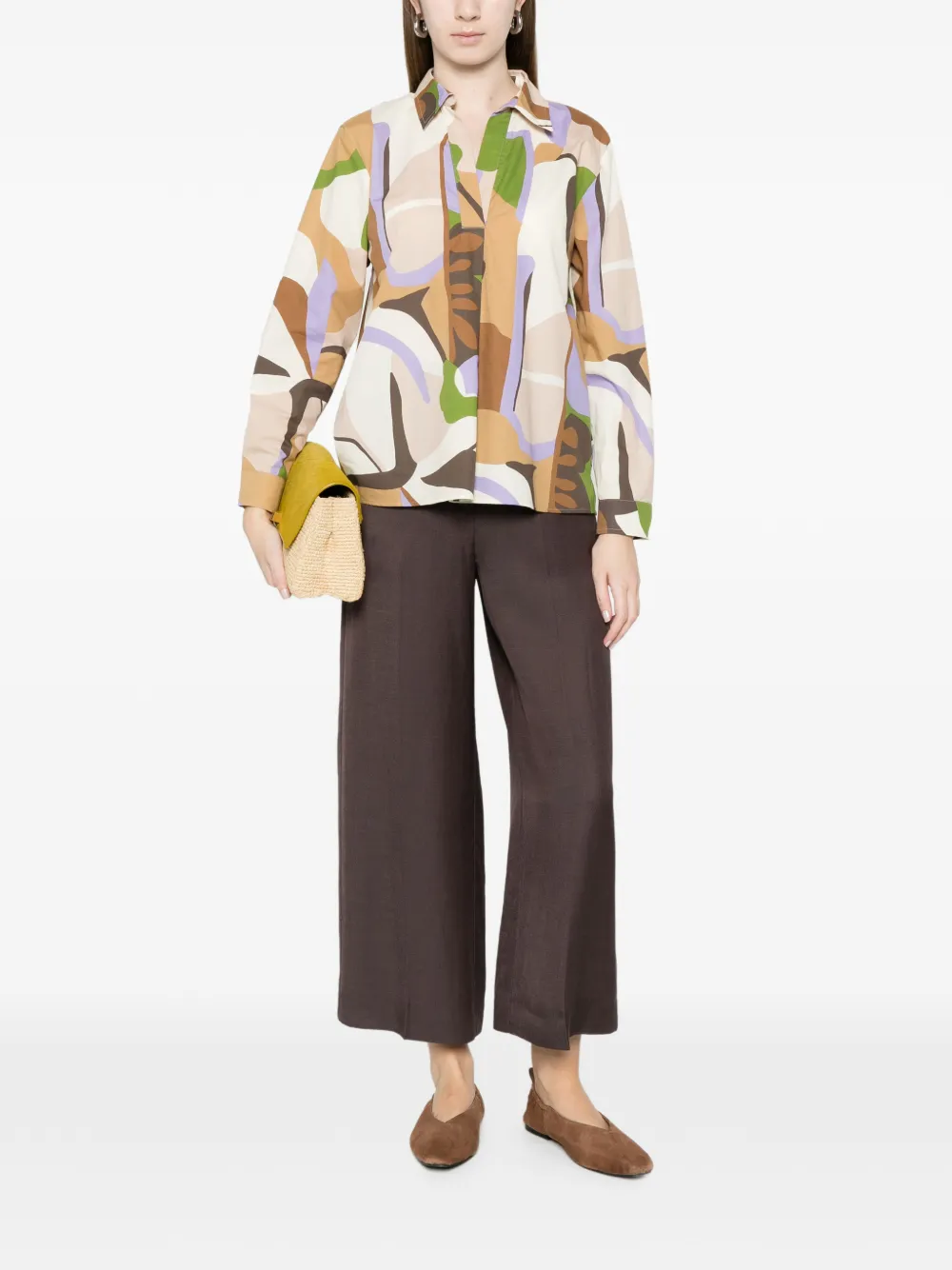  Marella Pressed-crease Trousers - Brown 